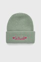 Čiapka s prímesou kašmíru MC2 Saint Barth nášivka zelená LIND001