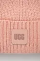 Шапка з домішкою вовни UGG рожевий