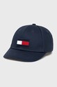 Detská čiapka Tommy Hilfiger bavlna tmavomodrá AU0AU01076.4890