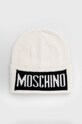 Vlněná čepice Moschino s příměsí vlny bílá M5540.60077