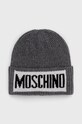 Шерстяная шапка Moschino с добавлением шерсти серый M5540.60077