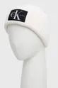 Μάλλινο σκουφί Calvin Klein Jeans λευκό