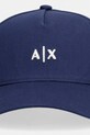Armani Exchange čiapka so šiltom pánska bavlnená 954112.CC571 tmavomodrá SS26