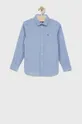 modrá Detská bavlnená košeľa Lacoste Chlapčenský