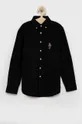 čierna Detská bavlnená košeľa Polo Ralph Lauren Chlapčenský