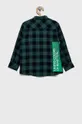 Παιδικό βαμβακερό πουκάμισο United Colors of Benetton πράσινο