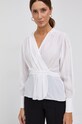 The Kooples Bluzka z domieszką jedwabiu biały FTOP23059K