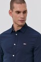 Tommy Jeans Koszula DM0DM09699.4890 z elastanem granatowy DM0DM09699.4890