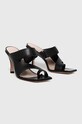 Δερμάτινες παντόφλες Hugo 50456108 μαύρο AW21
