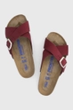 Замшевые шлепанцы Birkenstock 1020628.Maroon бордо