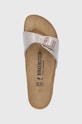 Birkenstock klapki skórzane Madrid złoty 1020632