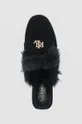 crna Kućne papuče od brušene kože Lauren Ralph Lauren