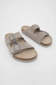 Birkenstock papucs velúrból szürke