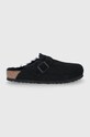 Semišové papuče Birkenstock Boston černá 259881.BLACK