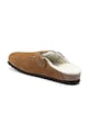 Birkenstock papuci din piele intoarsa Boston 1001141.Sheepskin.Mink maro