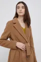 καφέ Μάλλινο παλτό Calvin Klein
