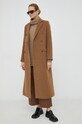 Samsoe Samsoe płaszcz wełniany F20400075 brązowy AW24