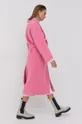 Μάλλινο παλτό Victoria Victoria Beckham ροζ