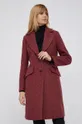 Шерстяное пальто Sisley бордо