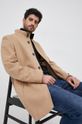 béžová Vlněný kabát Karl Lagerfeld Pánský