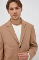 beżowy Calvin Klein Płaszcz wełniany