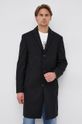 černá Vlněný kabát Calvin Klein Pánský