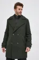Παλτό από μείγμα μαλλιού Guess πράσινο