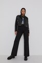 The Kooples Ramoneska skórzana czarny FCUI23001K