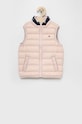 Pufasti dječji prsluk bez rukava Tommy Hilfiger lagana pernata podstava roza KS0KS00170.4890