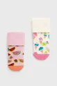 ružová Detské ponožky Happy Socks Kids Ice Cream Terry (2-Pack) Detský