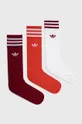 czerwony adidas Originals Skarpetki (3-pack) H32331.M Męski