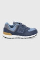 granatowy New Balance Buty skórzane dziecięce PV574LX1 Chłopięcy