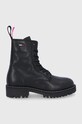 Tommy Jeans Workery skórzane EN0EN01543.BDS płaski czarny EN0EN01543.BDS