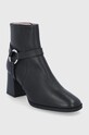 HUGO Botki skórzane 50461974.001 50461974.001 czarny AW21