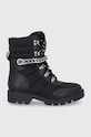 Členkové topánky Guess textilný čierna FL8RSD.FAB10.BLACK