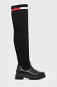 črna Elegantni škornji Tommy Jeans Ženski