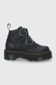 czarny Dr. Martens Botki skórzane Devon Heart Damski