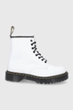 white Dr. Martens leather biker boots 1460 Bex Women’s