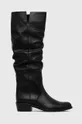 μαύρο Δερμάτινες μπότες Marella Γυναικεία