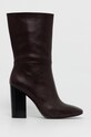 Кожаные полусапожки Calvin Klein без утепления бордо E6254.BROWN