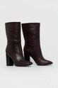 Calvin Klein Botki skórzane E6254.BROWN bordowy AW21