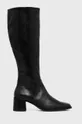 črna Usnjeni elegantni škornji Vagabond Shoemakers Stina Ženski