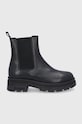 Trussardi Sztyblety skórzane Beatles płaski czarny 79A00721.1Y090289.K299
