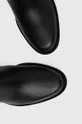 čierna Kožené čižmy Emporio Armani