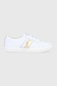 Lauren Ralph Lauren bőr cipő Janson II lapos fehér 802846087001.100