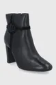 Kožené členkové topánky Lauren Ralph Lauren čierna