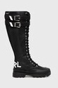Karl Lagerfeld Kozaki KL42595.000 płaski czarny KL42595.000