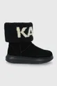 crna čizme za snijeg od brušene kože Karl Lagerfeld KAPRI KOSI Ženski