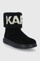 Karl Lagerfeld Cizme de zapada din piele întoarsă KL44552.700 negru AW21