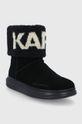 Karl Lagerfeld Cizme de zapada din piele întoarsă negru